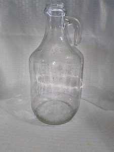 Vintage Half Gallon Jug Clear Glass Made in Pennsylvania Keystone Symbol 50E16