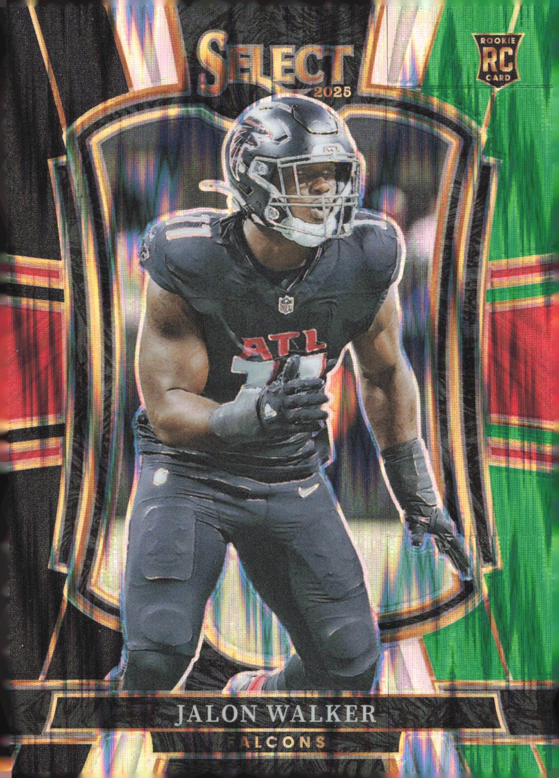 2025 Panini Select Black and Green Prizm Shock #146 Jalon Walker Rc