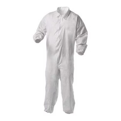 Kleenguard 38929 Disposable Coverall, White, Microporous Film Laminate, Zipper