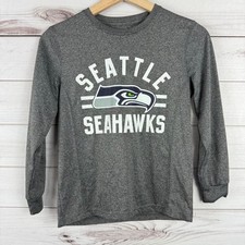 Seattle Seahawks NFL Long Sleeve Youth T-Shirt Gray Size Medium 10/12