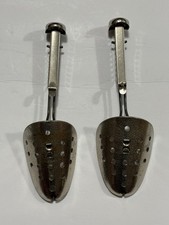 Vintage Ekco Metal Shoe Tree Pair Solid Toe Adjustable Shape Keeper Made in USA