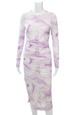 Ganni Womens Purple Bodycon Long Sleeve Dress Polyamide Size S