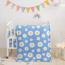 3pcs Nursery Crib Bedding Set with Comforter, Crib Sheet  Crib Skirt, Waterc...