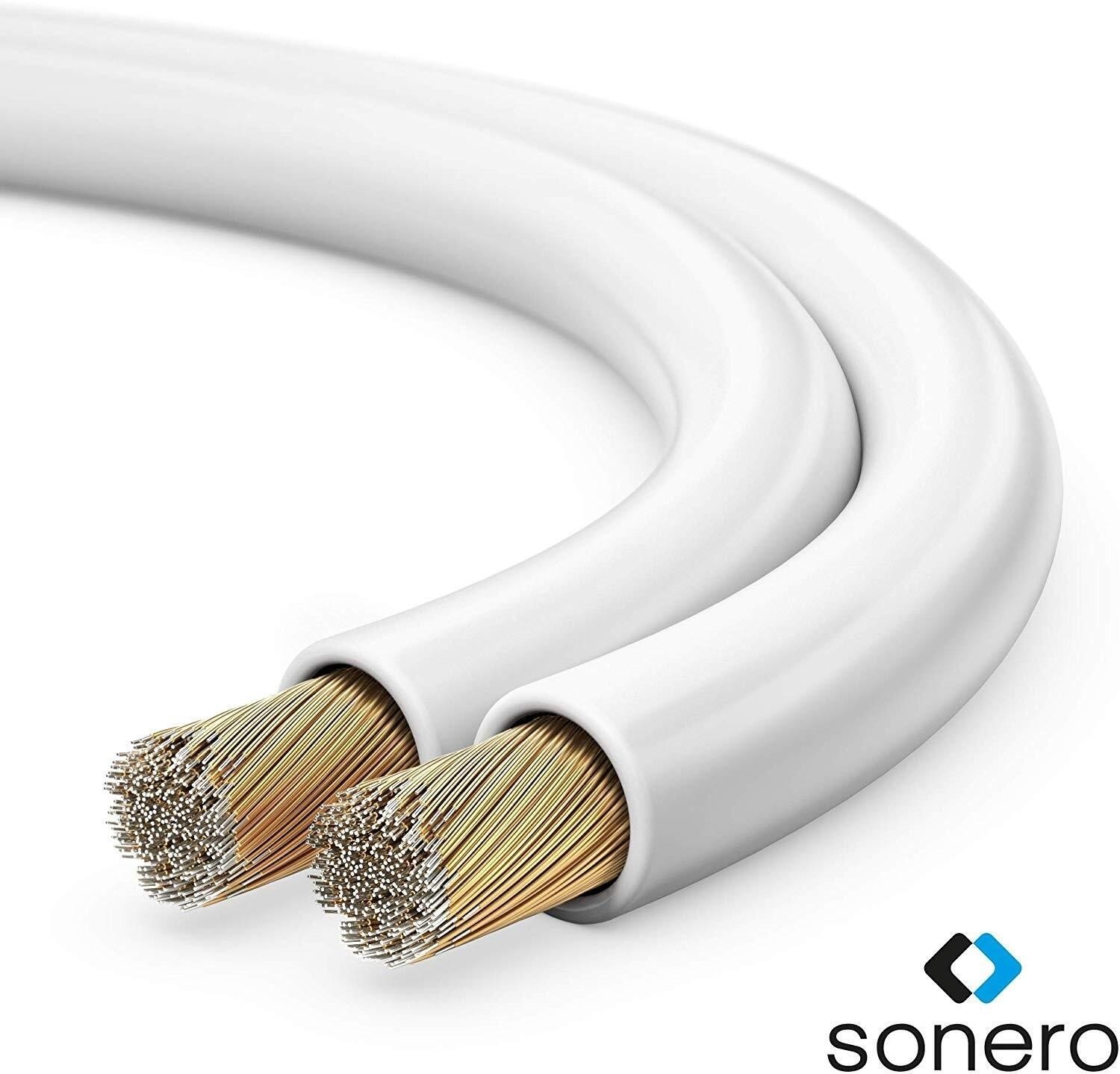 Sonero Lautsprecherkabel 2x0,75mm², CCA 100m, weiß