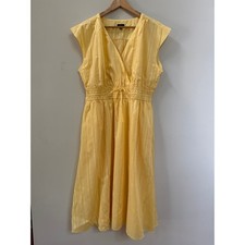 Talbots V Neck Midi Dress Cinch Waist Preppy Classic 16 Petite Cottagecore