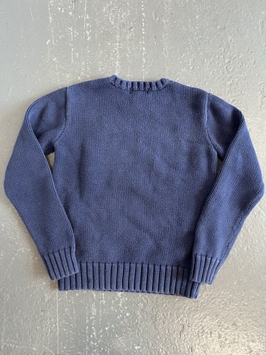 Vintage Polo Ralph Lauren American Flag Knit Sweater Navy Cotton YOUTH Medium - Picture 3 of 4