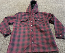 Dickies Coat Mens Jacket Size XL 46-48 Button Front Fleece Lined Plaid Hoodie EU