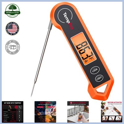 Reusable Cooking Thermometer with 4.3-inch Probe and Hand Wash Care Instructions