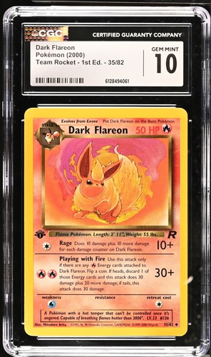 Dark Flareon (1st Edition) graded CGC 10 for sale on eBay