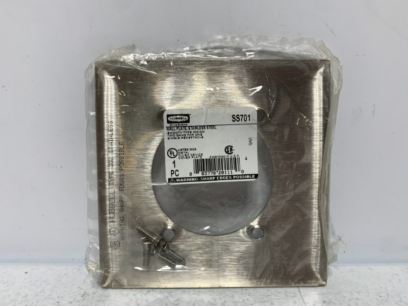 Hubbell SS701 Wallplate Stainless Steel 2-Gang 2.48