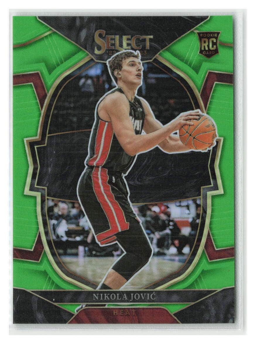 Nikola Jovic 2022-23 Panini Select Neon Green RC #/75 #91-Miami Heat