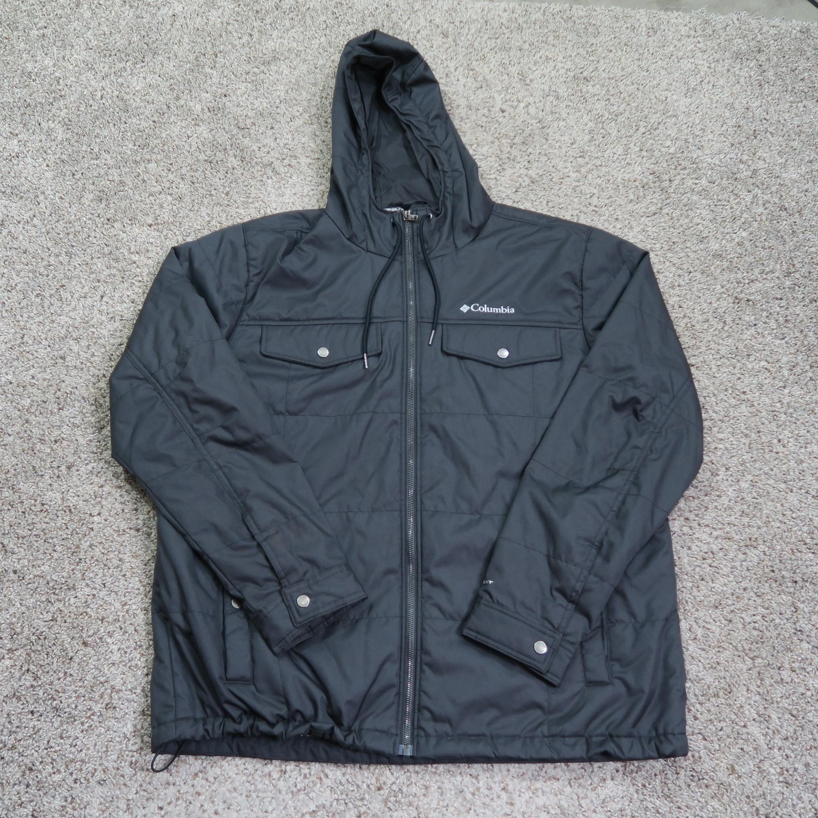 Columbia Jacket Mens XL Gray Montague Falls II Omni Heat Insulated Hooded Winter