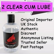 Bad Dragon Cum Lube [TWO CLEAR BOTTLE] 250ml / 8oz BRAND NEW SEALED GENUINE {2}