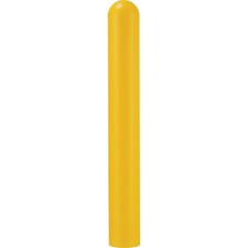 60"H Smooth Bollard Post Sleeve 6"  HDPE Dome Top Yellow