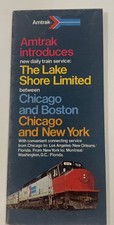Vintage 1970’s Amtrak Route Map/Travel Brochure The Lake Shore Limited