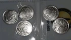 Lot of Five (5) 0.10 (1/10) Troy Ounce .999 Silver Walking Liberty Round