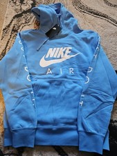 Nike Air JDI Adult Sportswear Rattan Fleece Hoodie Light Blue Size Small NEW