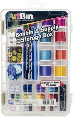 ArtBin Sew-Lutions Bobbin & Supply Box - 10,75''X7,375''X1,75'' Translucent - 6911AB