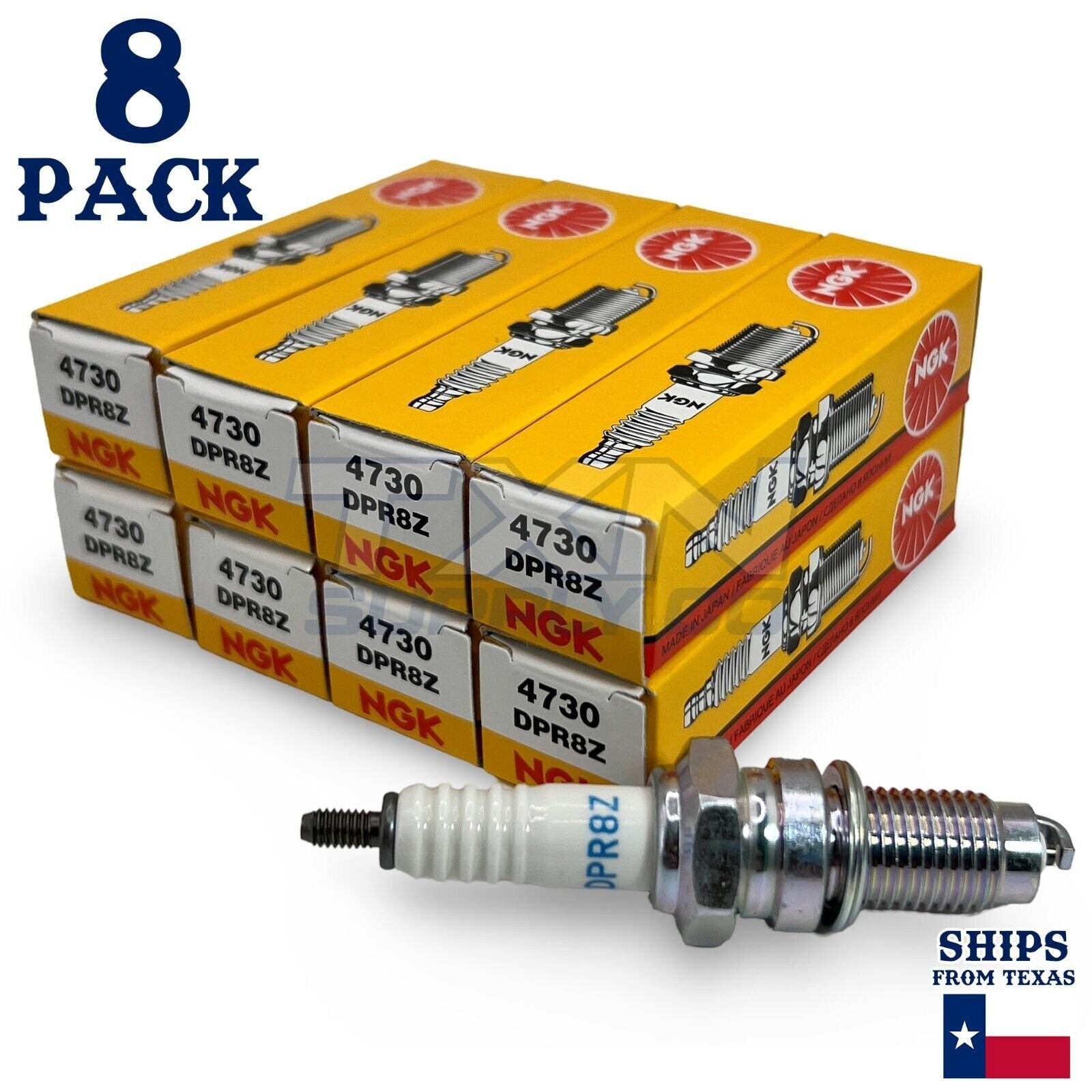 8 Pack NGK 4730 DPR8Z Standard Spark Plugs for X24GPR-U X22GPR-U 98061-58616
