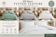 Tufted Duvet Cover Set Textured Geometric Bedding Quilt Set All Sizes