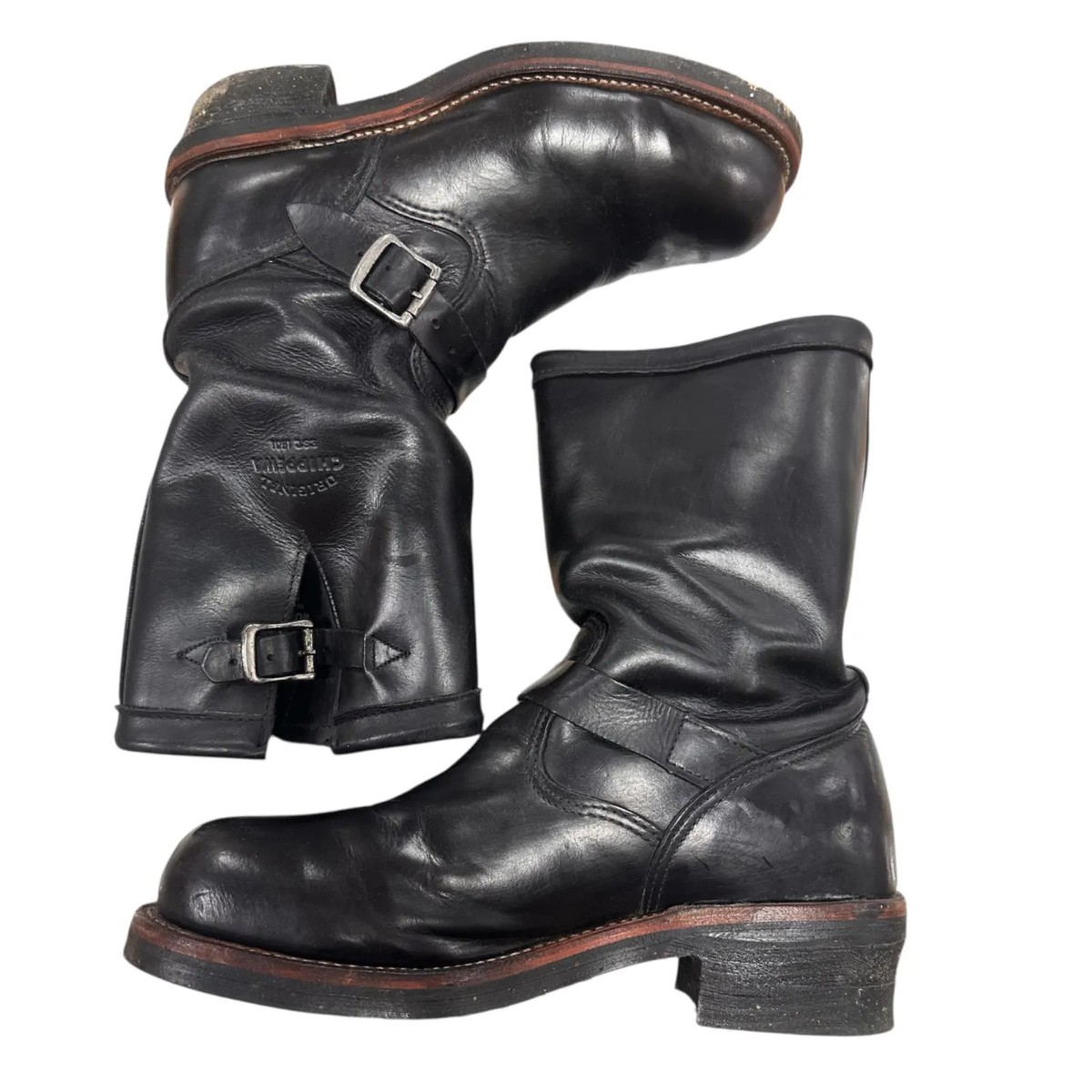CHIPPEWA Men's Engineer Boots, 9E, Size 27cm, Black Leather