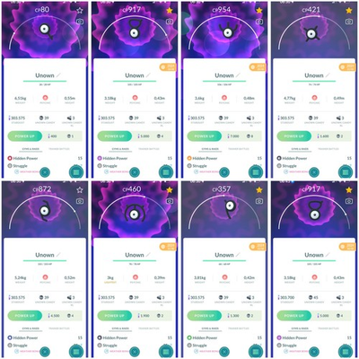 #ad Unown Non shiny ALL Normal A Z Tr de 20k stardust $2.99