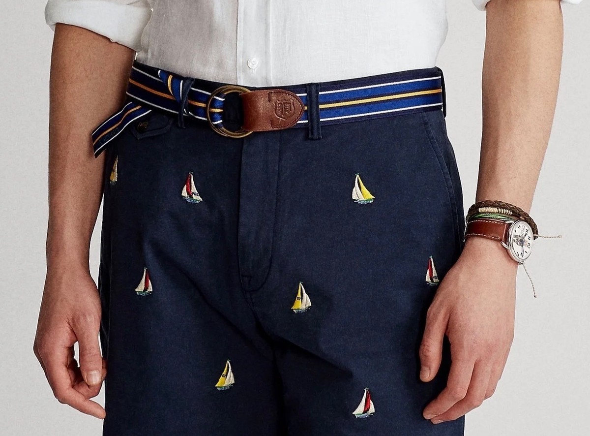 Polo Ralph Lauren Navy All Over SAILBOAT 9.0” Bedford Classic Fit