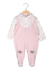 pastello Tutina in ciniglia da neonati con colletto - rosa