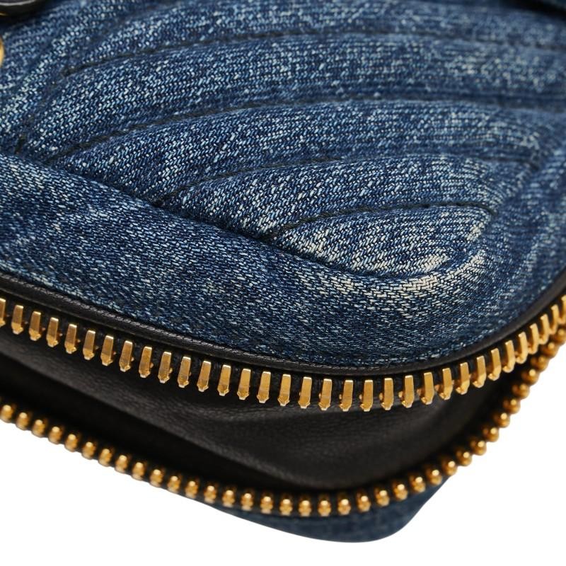 MIUMIU Indigo Blue Bejeweled Denim Shoulder Bag Used image 5
