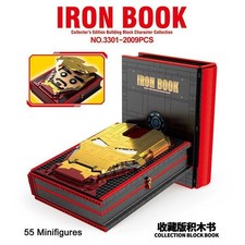 MOC Iron Man Building block man Book Marvel Commemorative Handbook Puzzle Toy