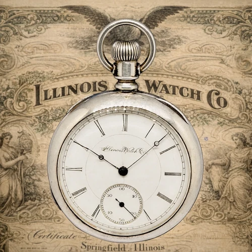 🔥Illinois RARE 1 of 600 Made Coin Silver Grade 113 Triple Hinged Pocket Watch🔥