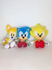 Sonic the Hedgehog Set Of 3 Sonic Tails & Super Sonic Plush Sega Jakks Pacific