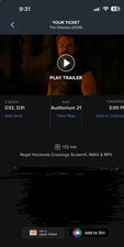 2 Tickets - The Odyssey IMAX 70MM - Regal Hacienda 7/18 @ 3:00 PM- Seats D32,D31