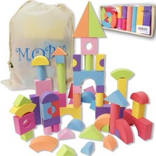 Foam Building Blocks 50 PCS Soft EVA for Toddlers 1-3 - Indoor Outdoor Play