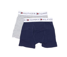 Tommy Hilfiger L41526 Boys Navy Gray Cotton Blend 2-Pack Boxer Brief Size S 6-7