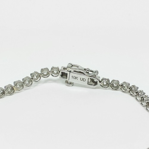 Diamond Tennis Bracelet Natural Round Cut 10k White Gold 1.56 CTW 7" - Picture 6 of 7