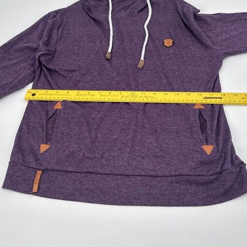 Naketano Women Cowl Neck Long Sleeve Hoodie shirt top sweatshirt Size Med Purple - Bild 6 von 8