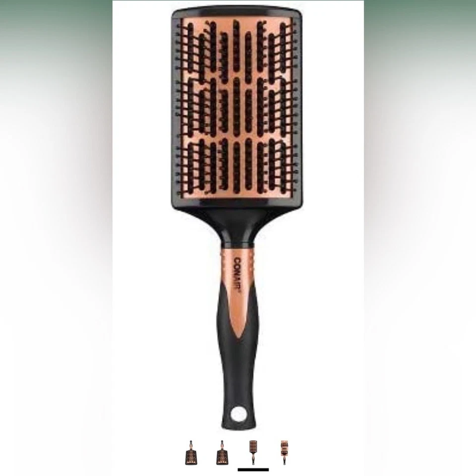 Cepillo de paleta de cobre curvado profesional de secado rápido Conair negro 3 cepillos nuevo con etiquetas Foto 2 de 4