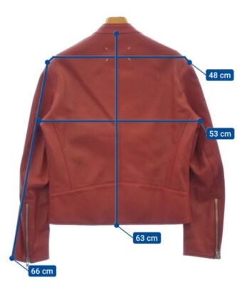 【新品未使用】Maison Margiela Jacket 46 Maison Margiela Motercycle Jacket Red 48(Approx. L