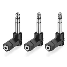 3Pack 3.5mm Right Angle Male to Female Audio Adapter TRS Stereo Jack for Headset