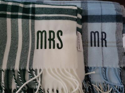 Williams Sonoma Mark and Graham Scarfs  Monogrammed MR and MRS 30'x90'
