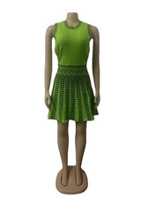 NEW Women Knitted Sexy Sleeveless Party Club Bodycon Pleated Mini Dress #SM