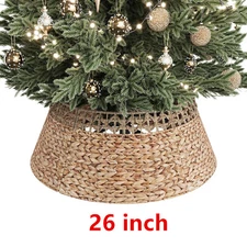 Christmas Tree Collar 26 inch Natural Woven Rattan Christmas Tree Skirt Ring
