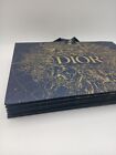 5X CHRISTIAN DIOR Small Gift Bag8"wide &Ribbon NAVY&GOLD BAGS C10