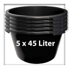 5 Stk. 45 Liter Mörtelkübel Pflanzwanne Mörtelkasten Zementkübel Mörtel  rund