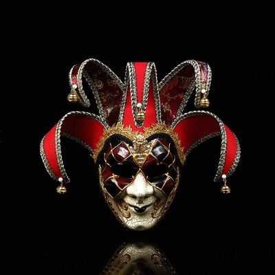 Clown Mask Venice Italy Horror Cosplay Men Ball Show Party Wall Decor Crack Mask