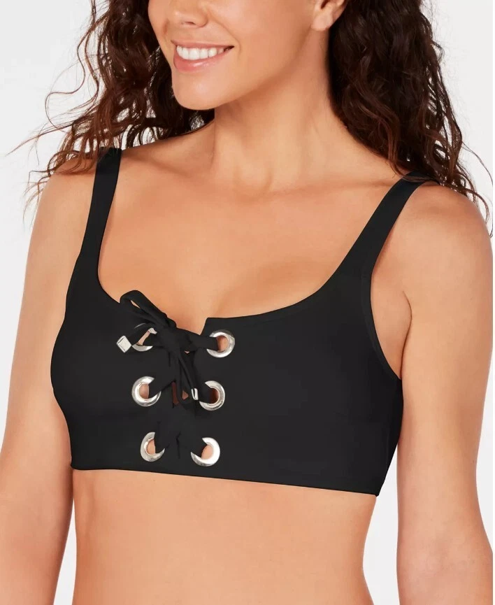 Top bikini Michael Kors con lacci nero large SW230555