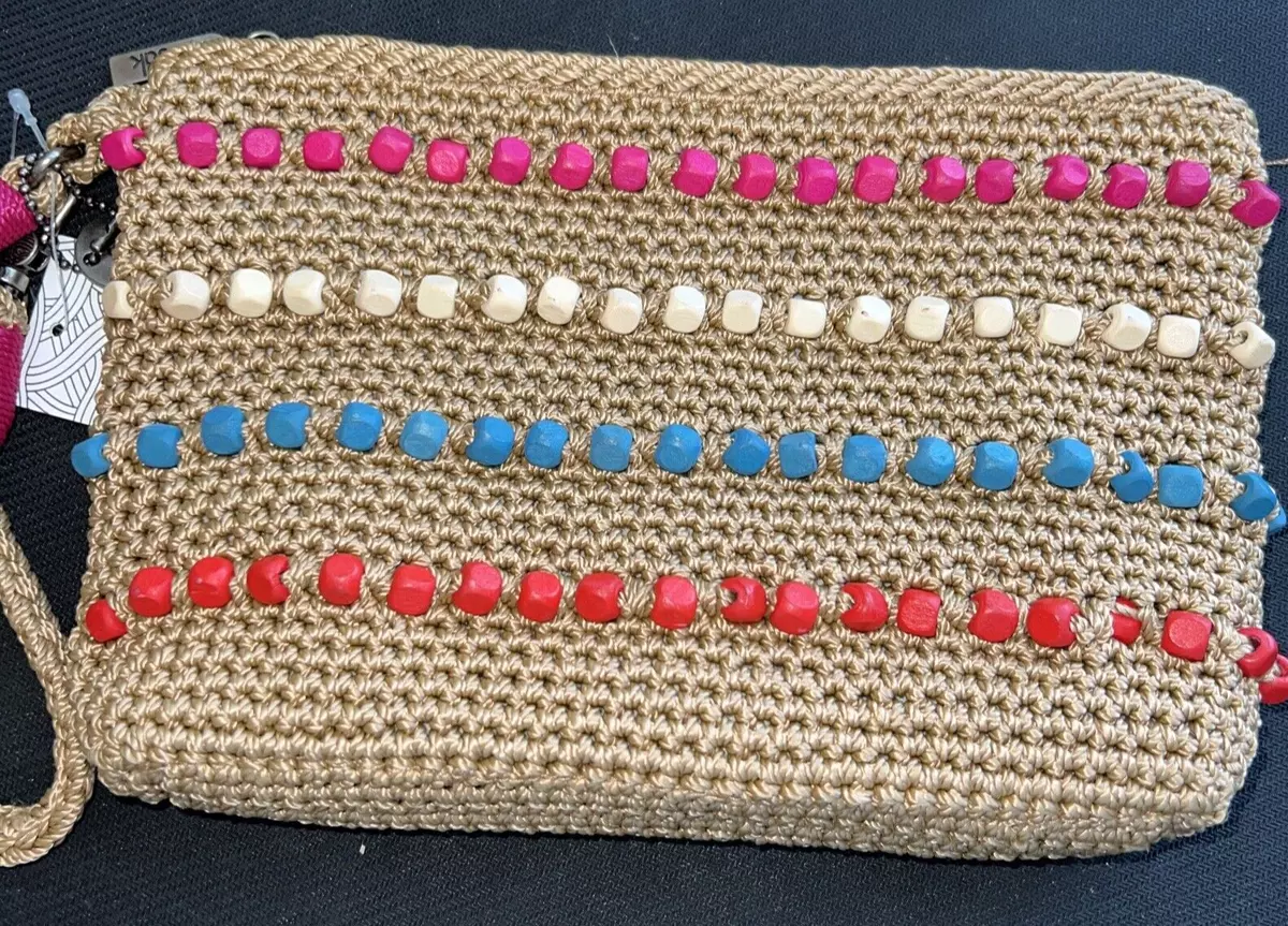 The Sak Crochet Wristlet Wooden Beads Purse Clutch u pick