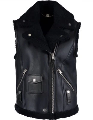 COACH Shearing Moto Vest Gilet - Navy - UK 4/US 0 - £995 - Image 1 of 4