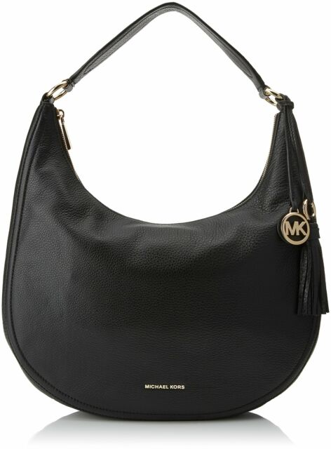 Micahel Michael Kors Lydia Large Hobo Black Leather Shoulder Bag 30f7glol3l for sale online | eBay
